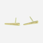 gold stud earrings. martine jewelry. handmade fine gold jewelry.  Spike Earrings. gold earrings 