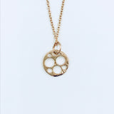 Full Moon Charm w/ Chain 14k Yellow or Rose Gold