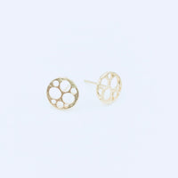 Full Moon Stud Earrings -14k Gold