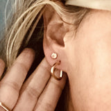 Small Angle Hoops  - 14k Yellow Gold