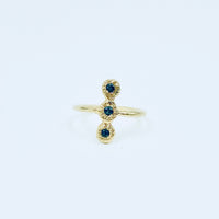 Ice Cream Ring - 14k gold w/ blue sapphires