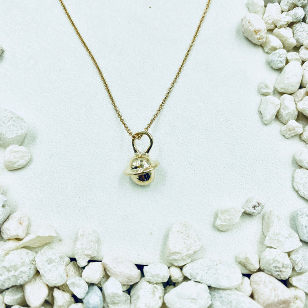 Diamond Bumble Bee & Honeycomb Pendant with Chain in 9ct Yellow Gold