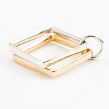 Square Ring Link - 14k Yellow & Sterling Silver