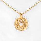Melinda Charm & Box Link Necklace  - 14k Gold